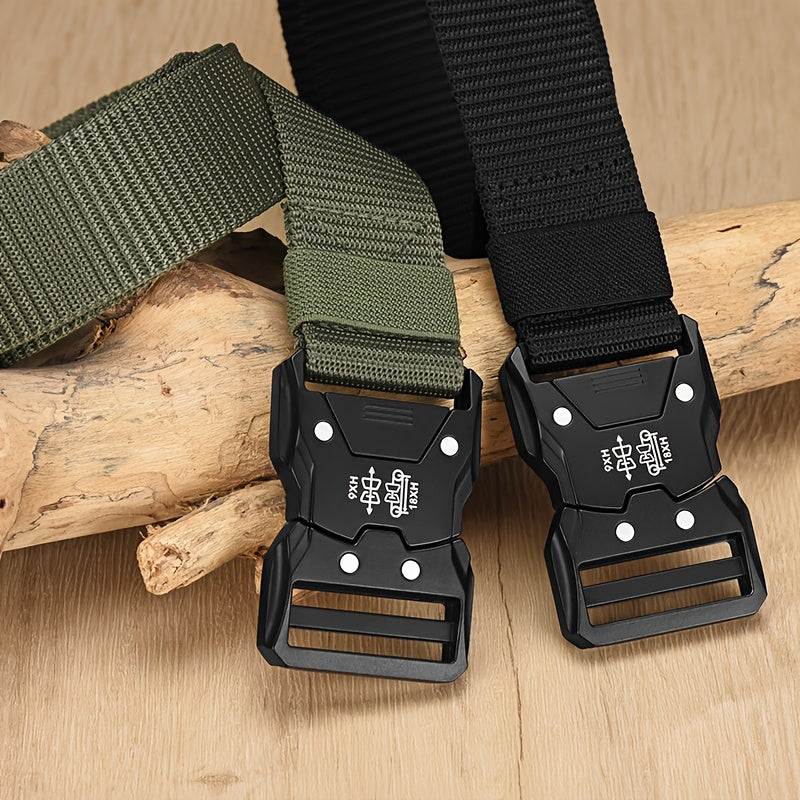 Extra sterke tactische nylon riem, unisex, met robuuste gesp voor optimale ondersteuning en duurzaamheid.