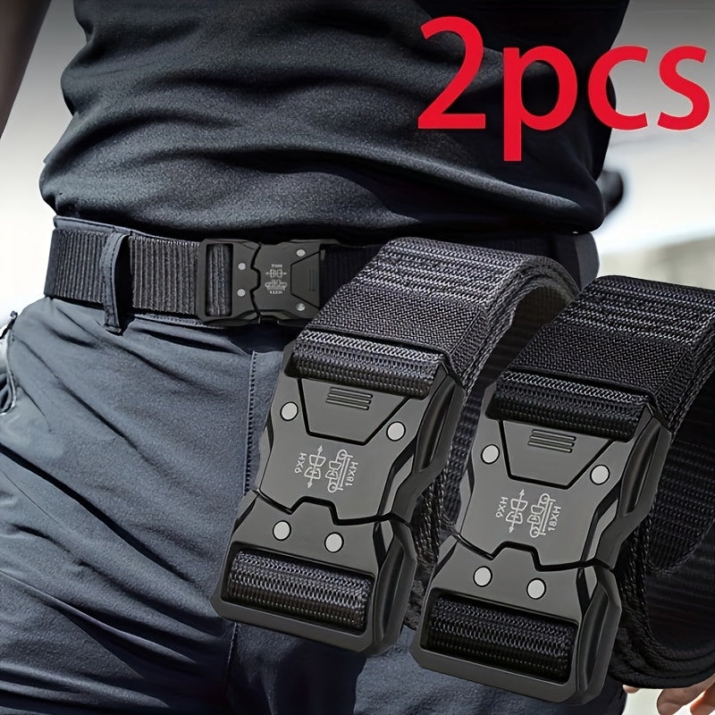 Duurzame nylon tactische riem, unisex, ademend en robuust. Perfect als sportriem of voor dagelijks gebruik.