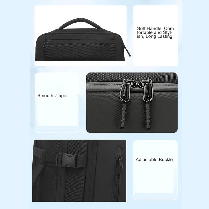 Elegante Dravion reisrugzak, geschikt als weekendtas of zakelijke bagage. Uitbreidbaar en waterbestendig voor elke reis.