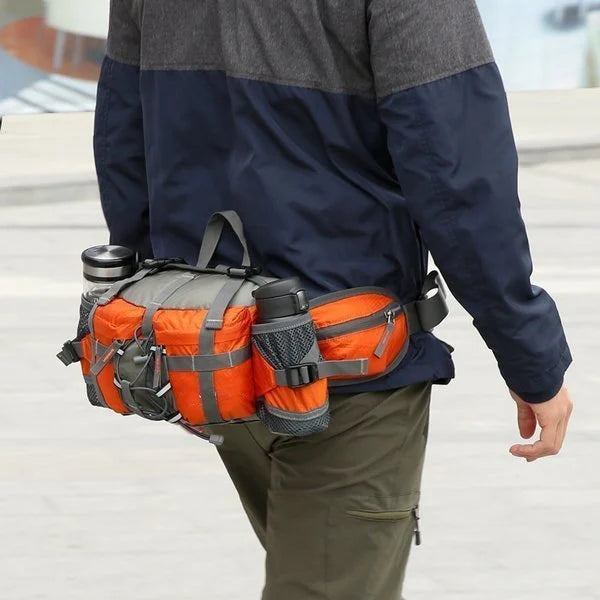 Duurzame waterdichte outdoor heuptas van nylon, geschikt voor reizen, wandelen en fietsen.