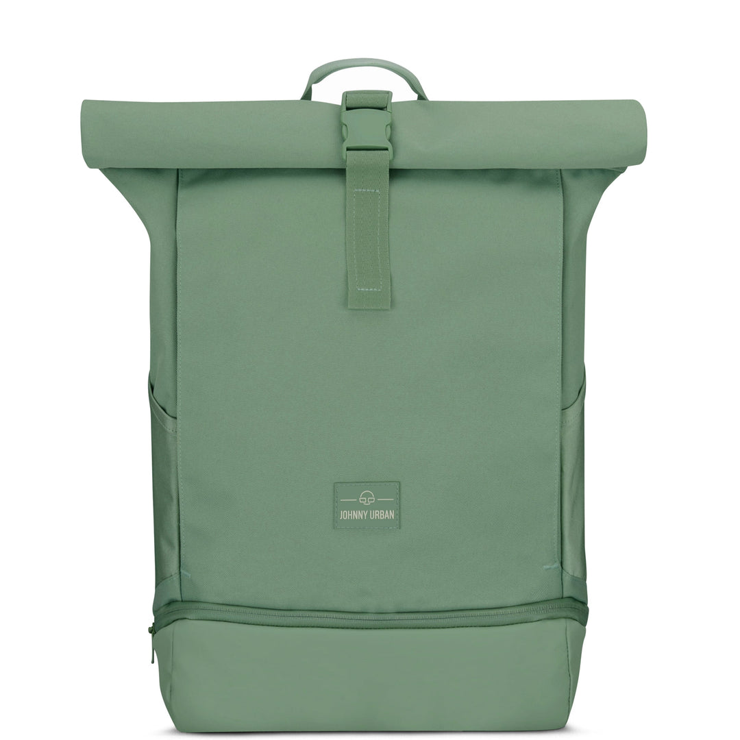 Slim ontworpen UrbanFlow rugzak met verstelbare rolltop capaciteit.