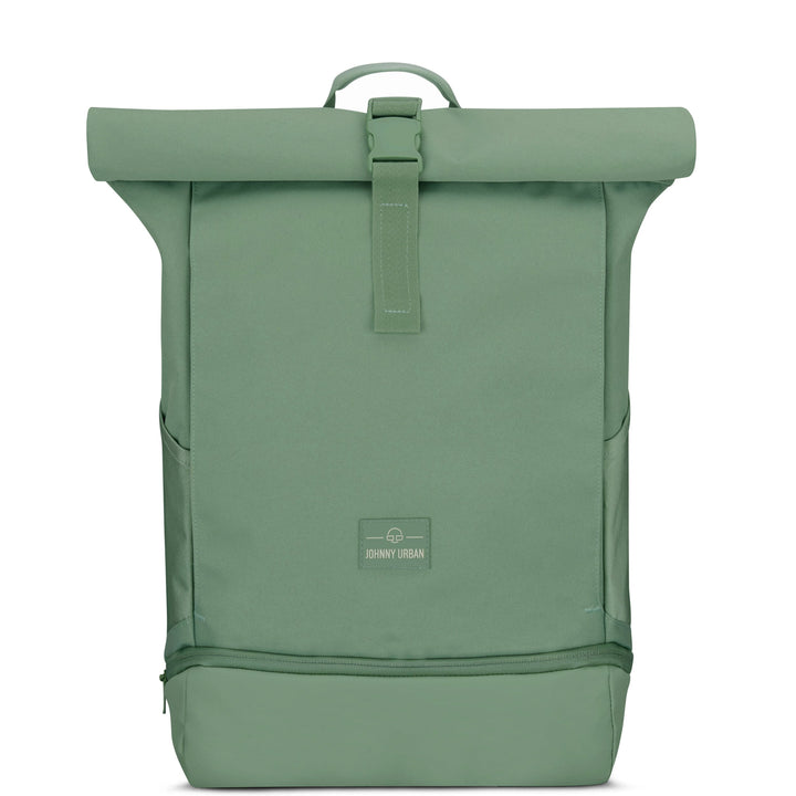 Slim ontworpen UrbanFlow rugzak met verstelbare rolltop capaciteit.