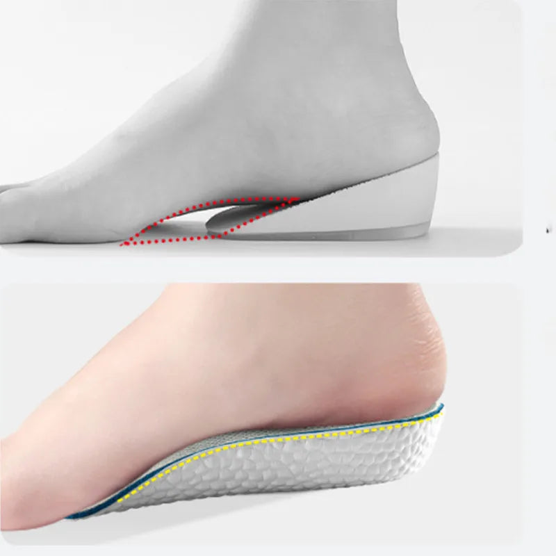Onzichtbare lengteverhogende inlegzolen, unisex, bieden discrete ondersteuning en meer lengte.