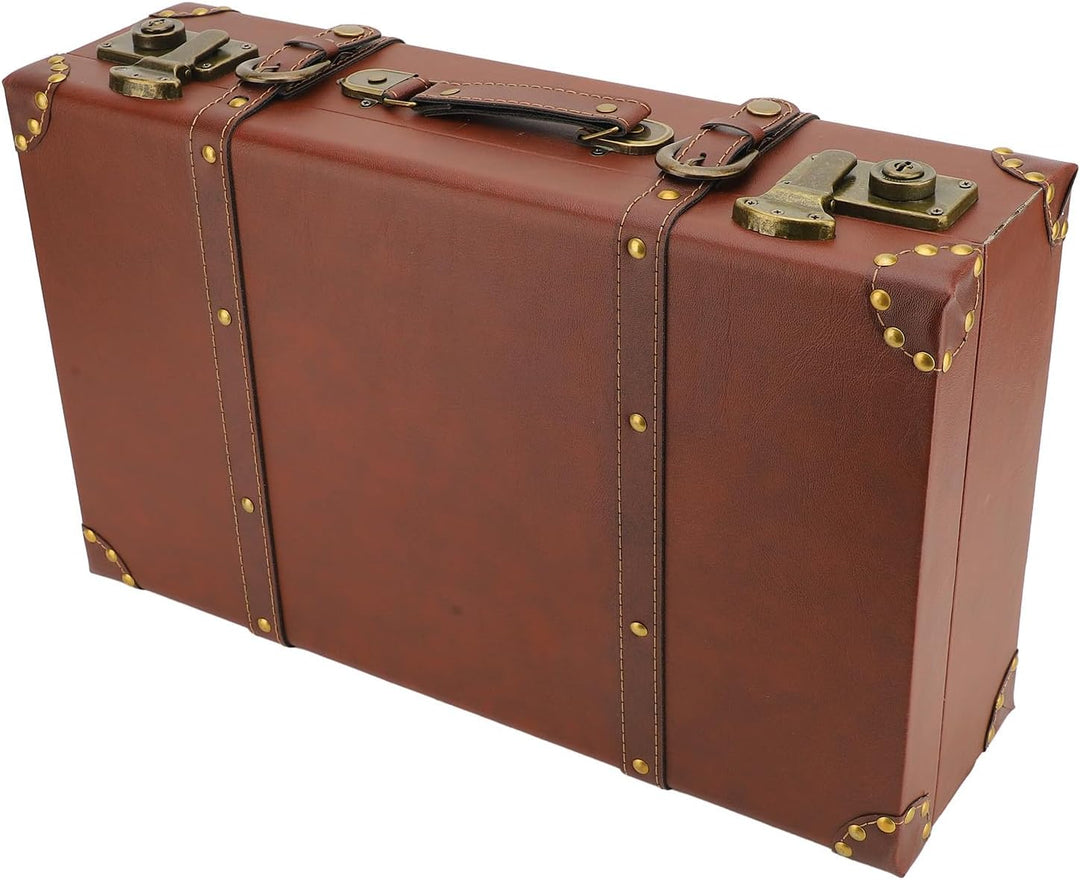 Duurzame unisex leren overnachtingskoffer, heritage bruin, met veilige sluiting voor korte trips.