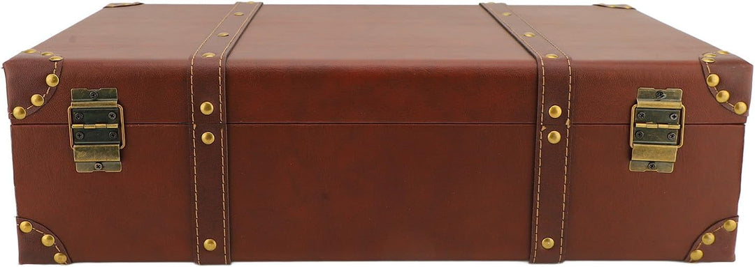 Compacte retro lederen reiskoffer, perfect als handbagage en een blikvanger in elk interieur.