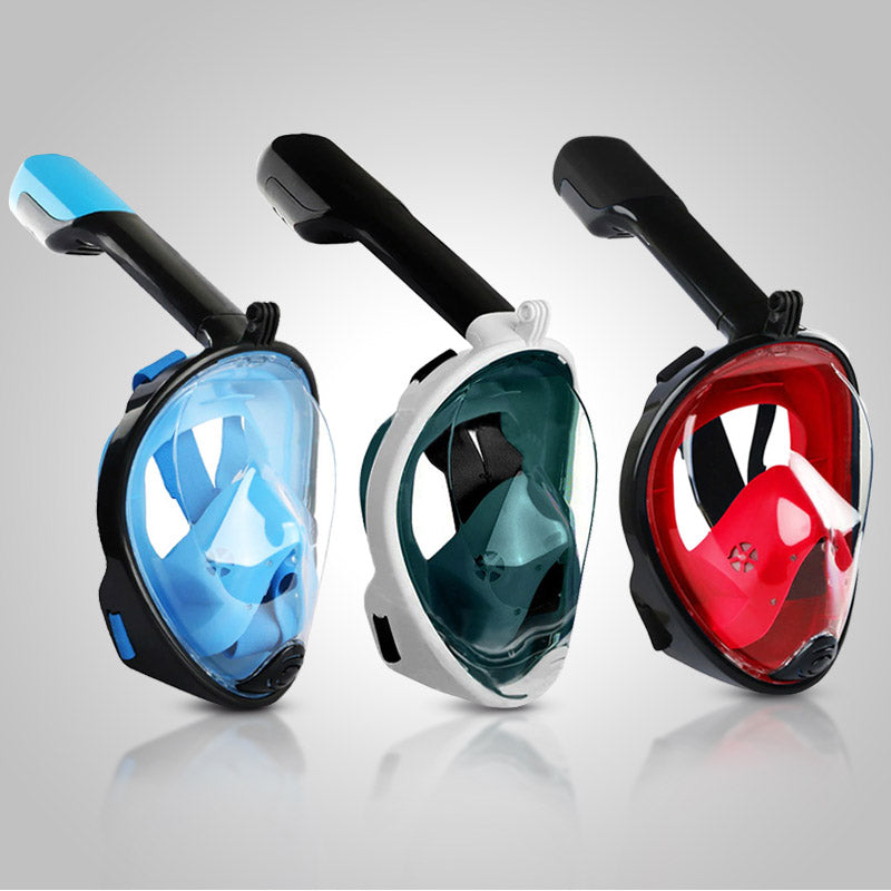 Unisex volgelaats snorkelmasker voor helder zicht en comfort onder water, ideaal voor snorkelen en duiken.