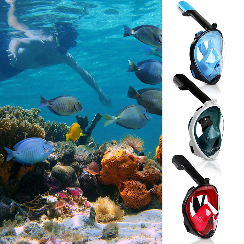 Snorkelmasker met verstelbare hoofdbanden voor perfecte pasvorm, comfort en veiligheid tijdens het duiken en snorkelen.