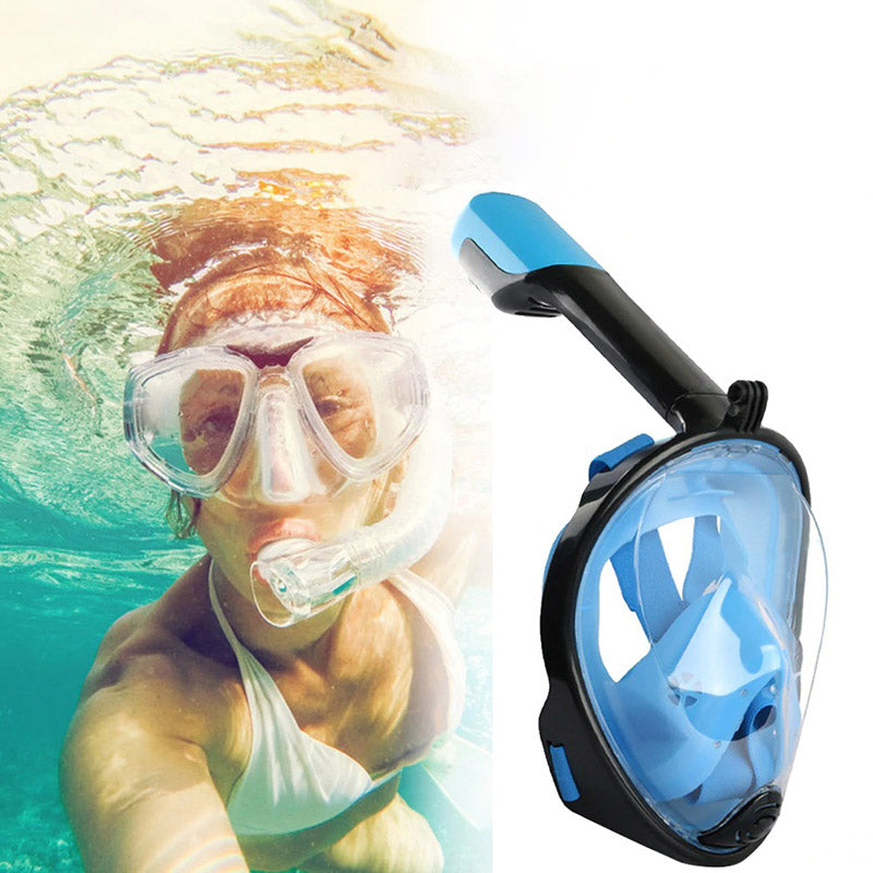 Duurzaam volgelaats snorkelmasker, lekvrij ontwerp voor zorgeloos onderwater plezier en zwemmen in de zee.