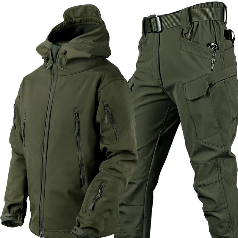 Stijlvolle unisex outdoor set, water- en winddicht met fleece, geschikt voor avontuurlijke uitstapjes.
