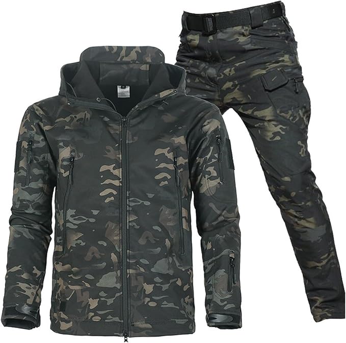 Veelzijdige unisex outdoor set met fleecevoering, water- en winddicht voor diverse activiteiten.