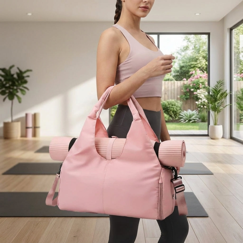 Unisex waterafstotende sporttas met schoenenvak. Ideaal voor gym, fitness en yoga.