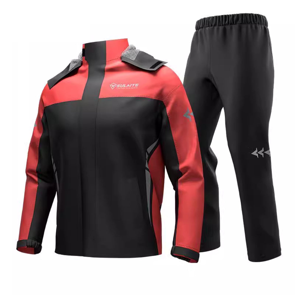 Stijlvol unisex regenpak hangend, lichtgewicht en comfortabel, klaar voor elke outdoor uitdaging.