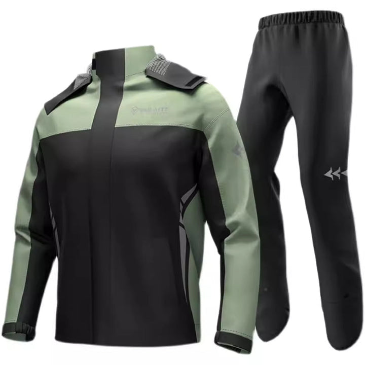 Mouw met elastische manchet van het comfortabele regenpak, houdt water buiten tijdens wandelen en fietsen.