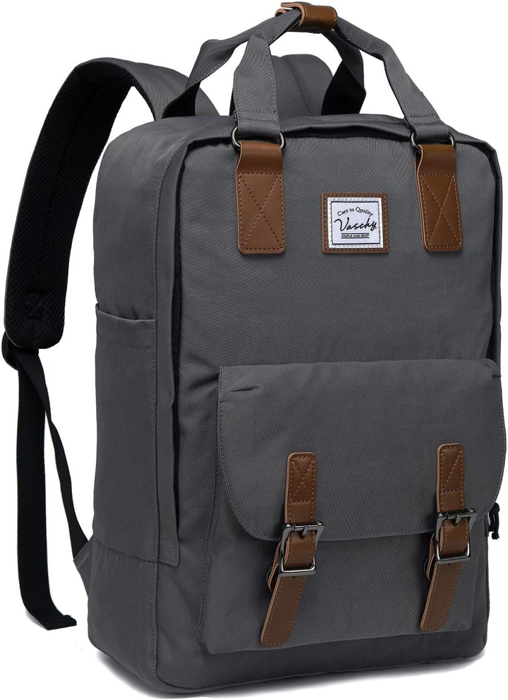 UrbanEase waterdichte 15.6" laptop rugzak, vintage design, ideale dagrugzak voor stedelijke avonturen.