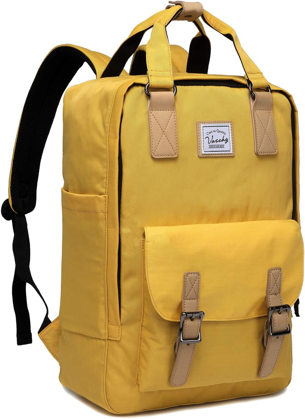 Vintage waterafstotende 15.6" laptop rugzak van UrbanEase, perfect voor dagelijks gebruik in elk weer.
