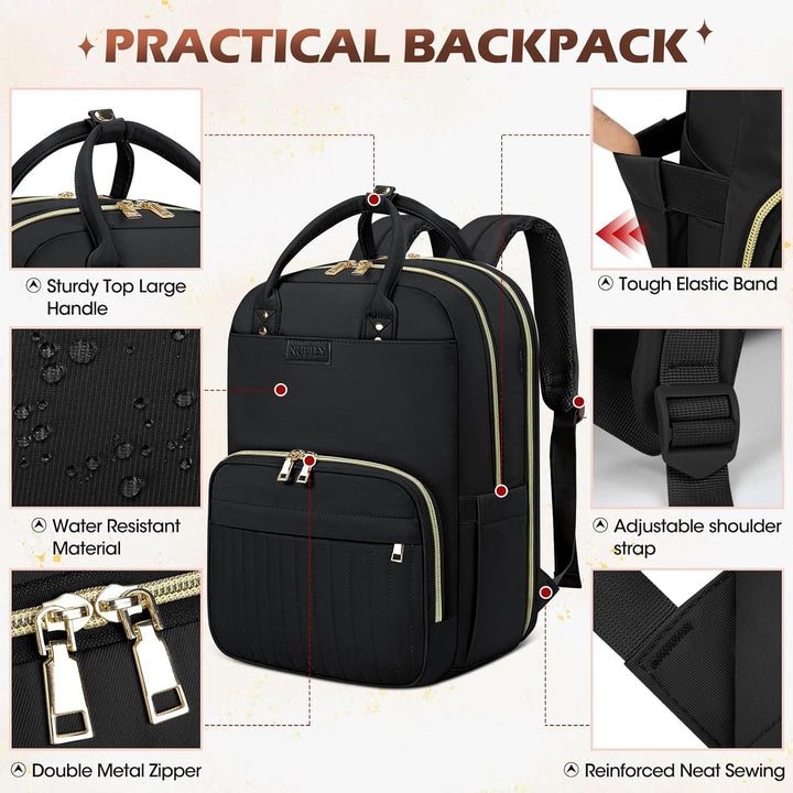 Duurzame unisex rugzak met speciaal laptopvak, perfect voor reizen en werk, beschermt tegen water.