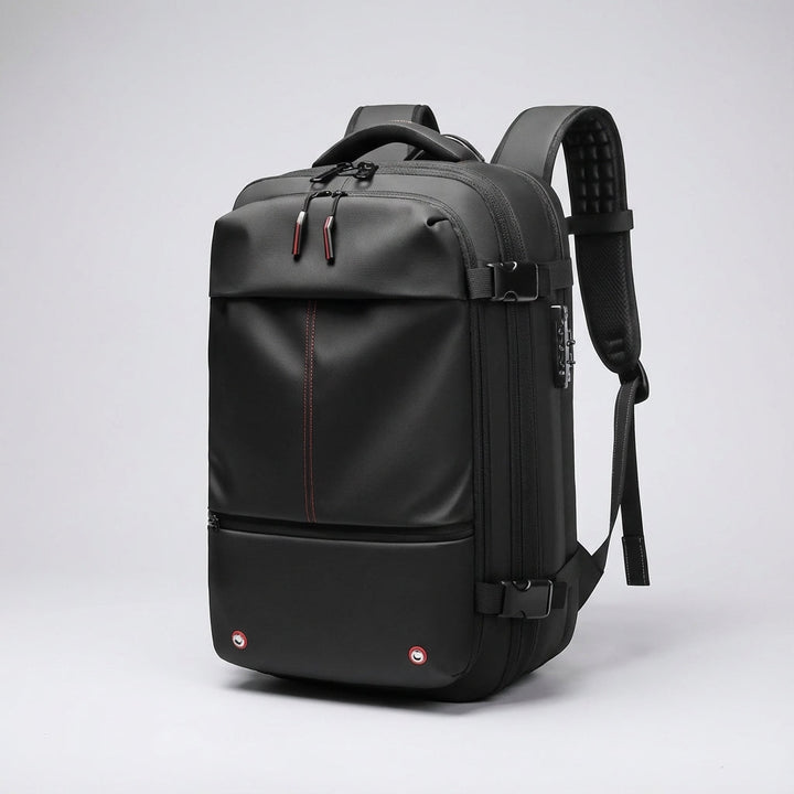 Waterdichte rugzak TravelCompress beschermt je spullen tegen regen, perfect voor outdoor avonturen.