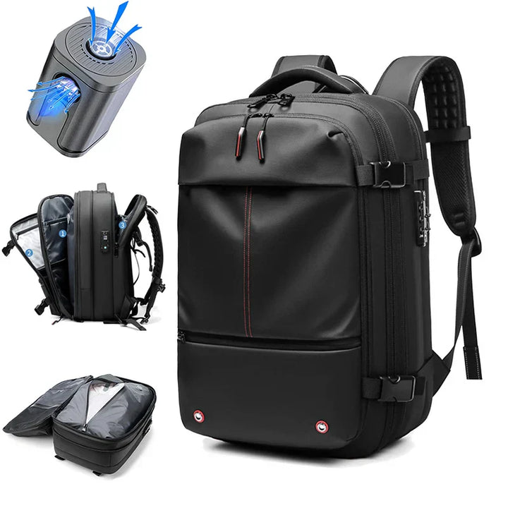 Praktische laptoprugzak met gewatteerd vak voor 15-inch laptop, waterdicht en veilig.