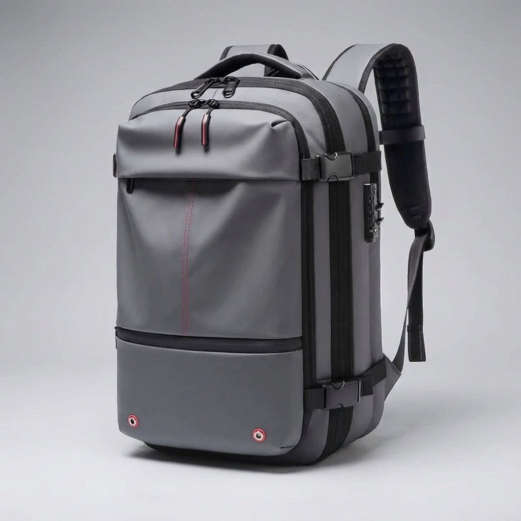 Stijlvolle unisex backpack voor reizen; waterdicht, comfortabel en met slimme organisatie.