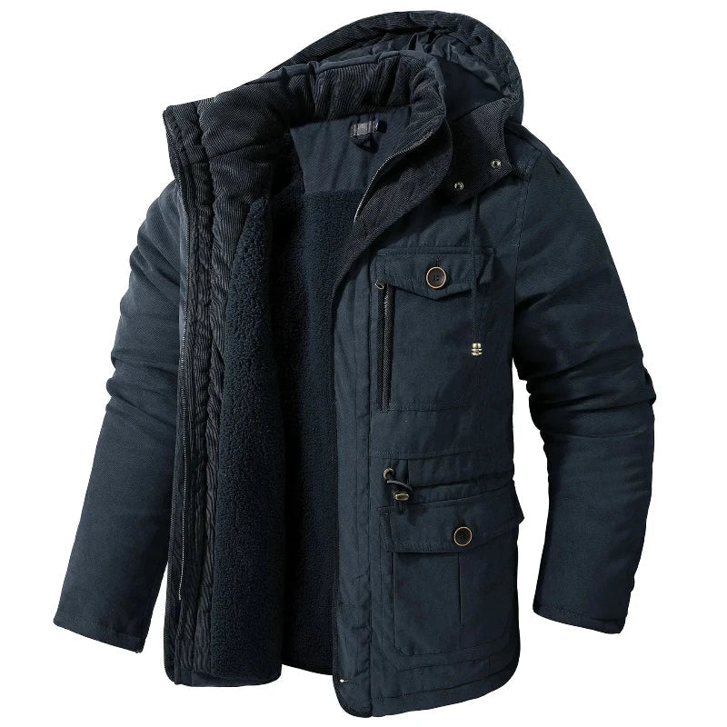 Stijlvolle unisex parka met fleecevoering, waterdicht en warm. Perfecte winterjas voor comfort in de kou.