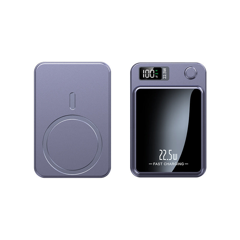 Universele powerbank 10000mAh met snellader en draadloze oplaadfunctie. Ideaal voor mobiele apparaten.