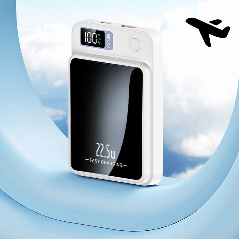 Universele snellader powerbank (10000mAh) met draadloze oplaadfunctie. Essentieel voor mobiel gebruik.