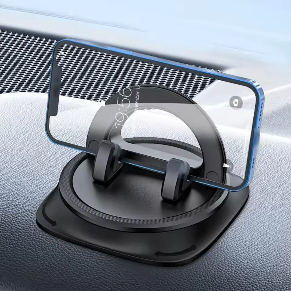 Smartphonehouder voor auto, te bevestigen op dashboard of ventilatierooster. Universeel en draaibaar.