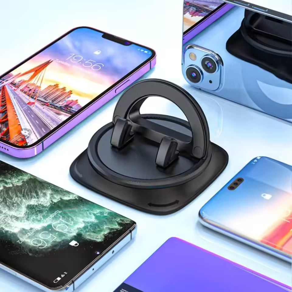 Verstelbare universele telefoonhouder voor auto met 360° draaifunctie voor optimale kijkhoek. Rij veilig.