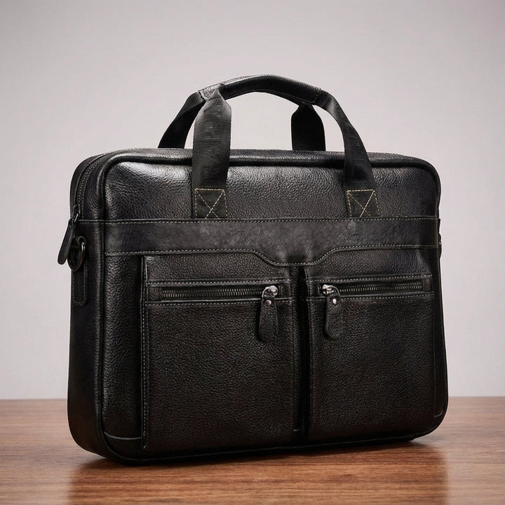 De UrbanSling leren reistas en werktas; duurzame unisex aktetas voor zakenreizen en dagelijks woon-werkverkeer.