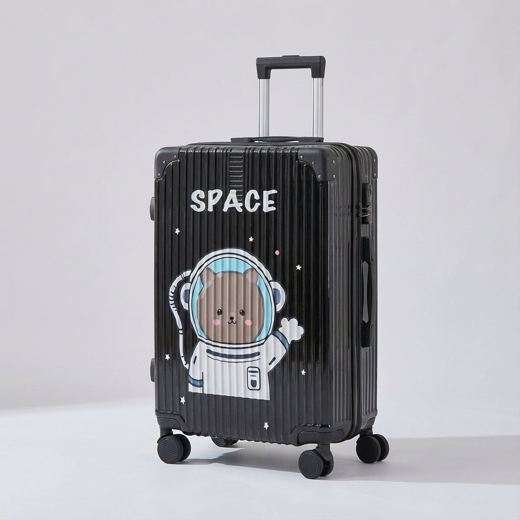 Unieke harde reiskoffer met print en TSA slot. Perfecte bagage voor elke vakantie, makkelijk te manoeuvreren.
