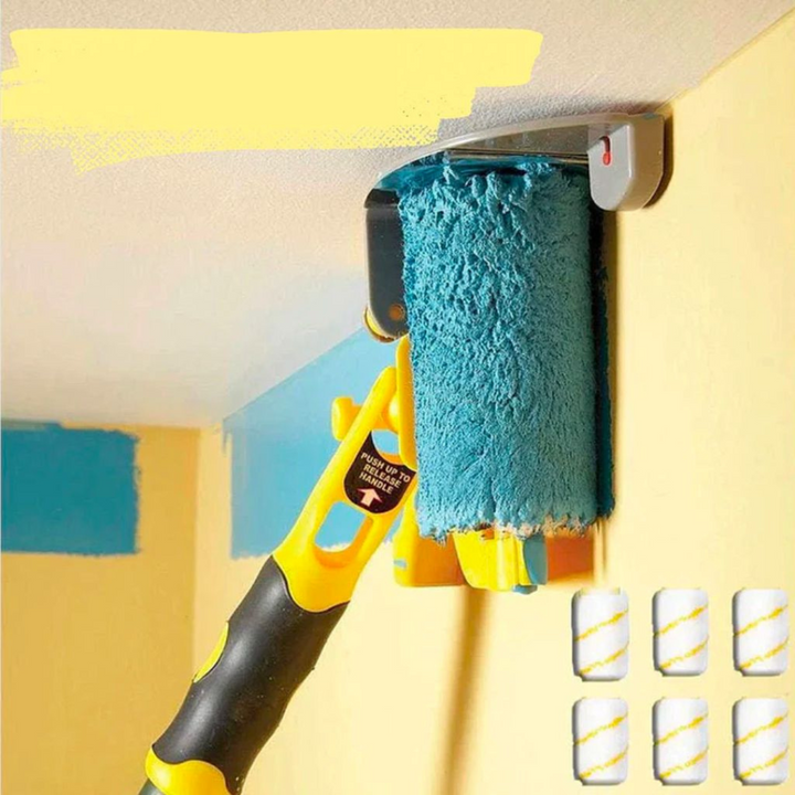 Verfroller gereedschap voor perfecte strakke randen schilderen zonder afplaktape; ideaal voor doe-het-zelf woningverbetering.