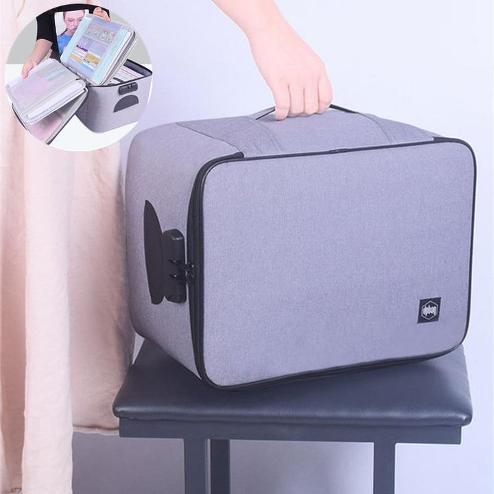Multi-laags reis organizer en waterdichte box voor documenten, ideaal voor reizen en veilige opslag.