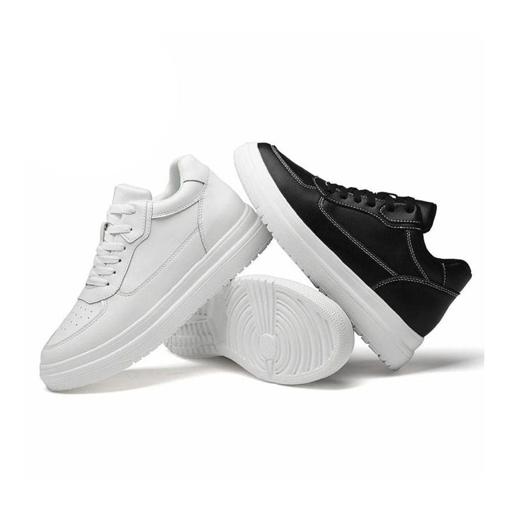 Trendy heren sneakers met onzichtbare hakverhoging, geven discreet extra lengte en boost zelfvertrouwen.