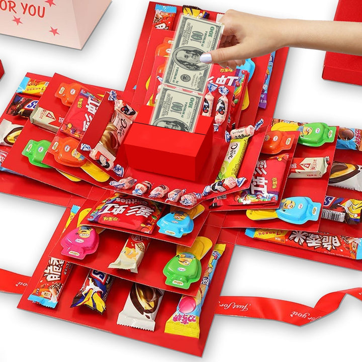Gepersonaliseerde explosiebox met vlinders; bewaar dierbare herinneringen in dit cadeau.