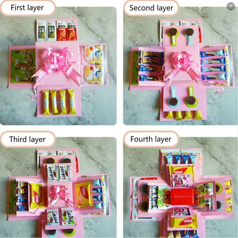 Unieke explosiebox met vlinders, perfect gepersonaliseerd herinneringencadeau.
