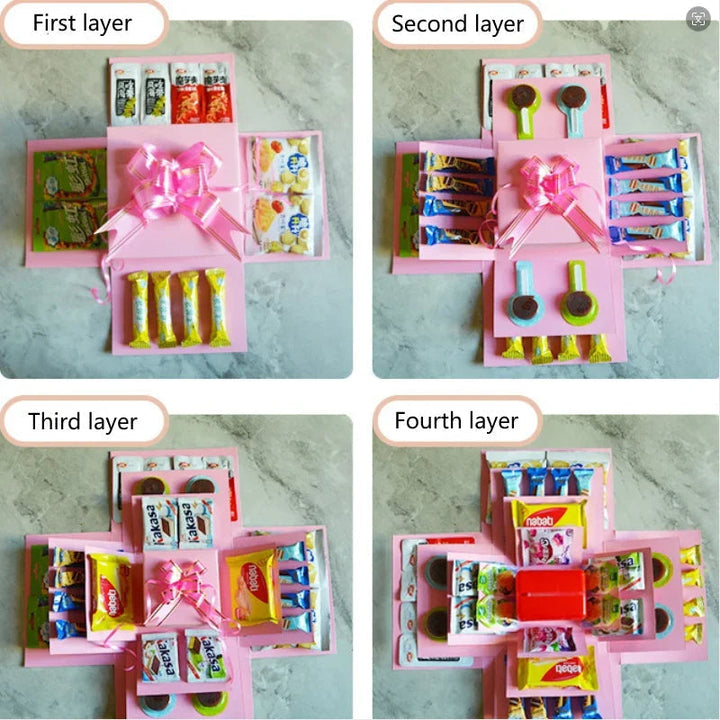 Unieke explosiebox met vlinders, perfect gepersonaliseerd herinneringencadeau.