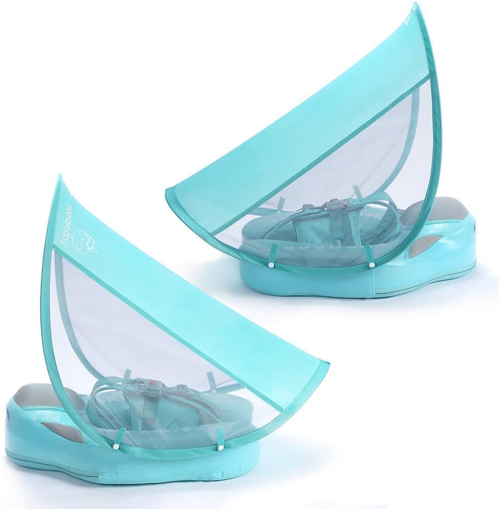 Verstelbare baby zwemtrainer met 360° bescherming, felgekleurd voor 3-24 maand baby's, veilig en comfortabel in water.