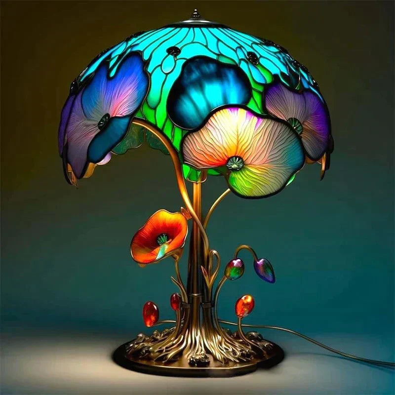 "Vitrail Sfeerlamp, modern design, met warme verlichting, metaal en glas, ideale wandlamp voor gezellige sfeer in huis."