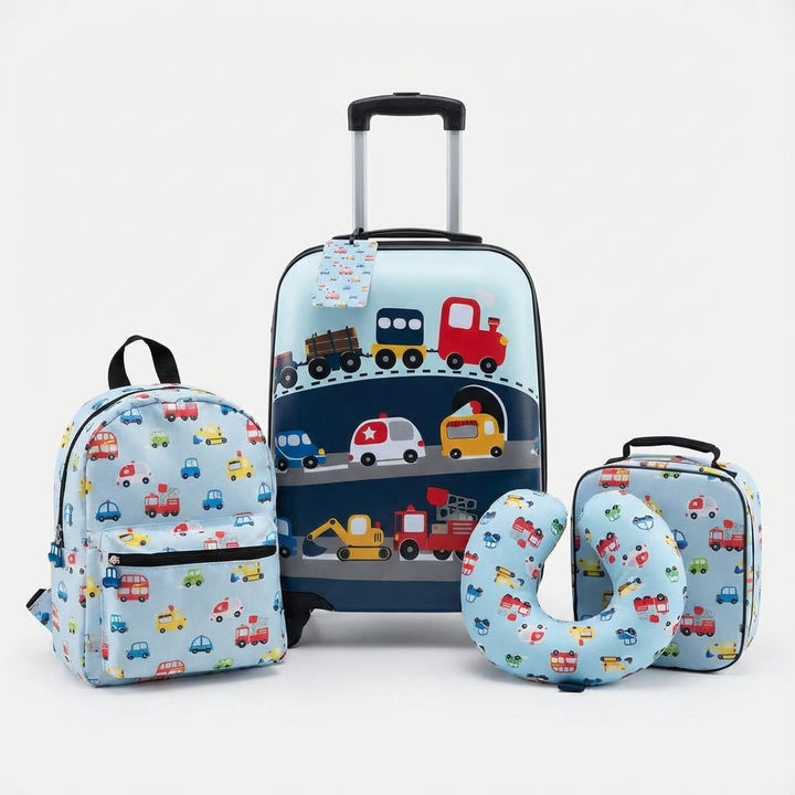 Compleet 5-delig Traveltot kinder reisset: stevige koffer & rugzak voor avontuurlijke reizen van kinderen.