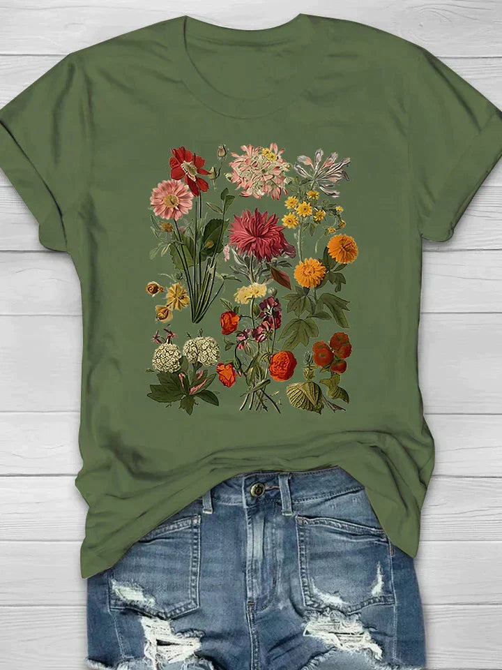 Modieus dames zomershirt met vintage bloemenprint, ideaal voor een casual of elegante look. Comfortabel.