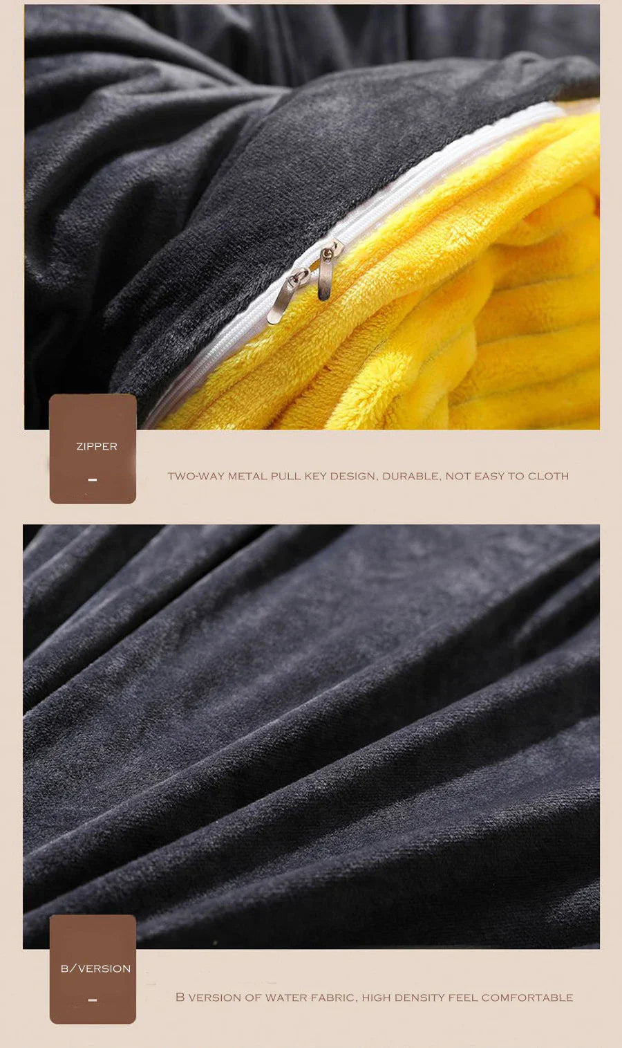 Comfortabel winter dekbedovertrek van fleece en fluweel. Zacht en warm beddengoed voor de slaapkamer.