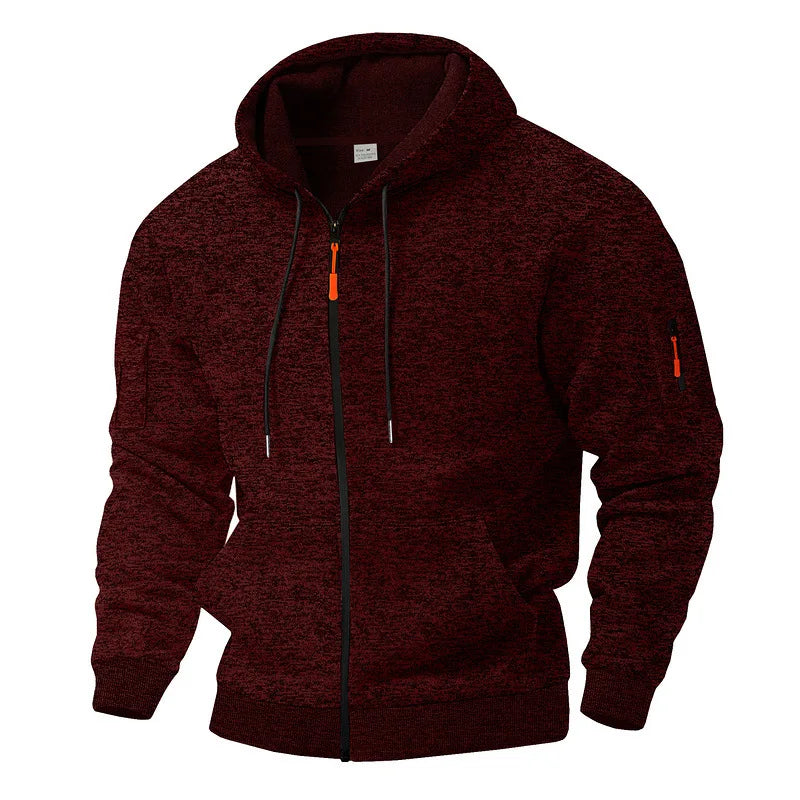 Comfortabel heren warmvest met capuchon en rits. Veelzijdig voor outdooractiviteiten en dagelijkse casual look.