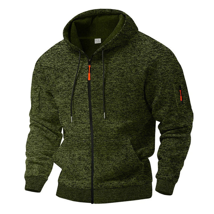 Zacht en warm heren ritsvest met capuchon, perfect voor koude dagen buiten of ontspannen casualwear.