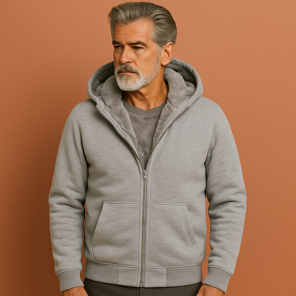 Heren ritsvest met capuchon, warm en zacht gevoerd, perfect voor koud weer en comfortabele herfstlooks.