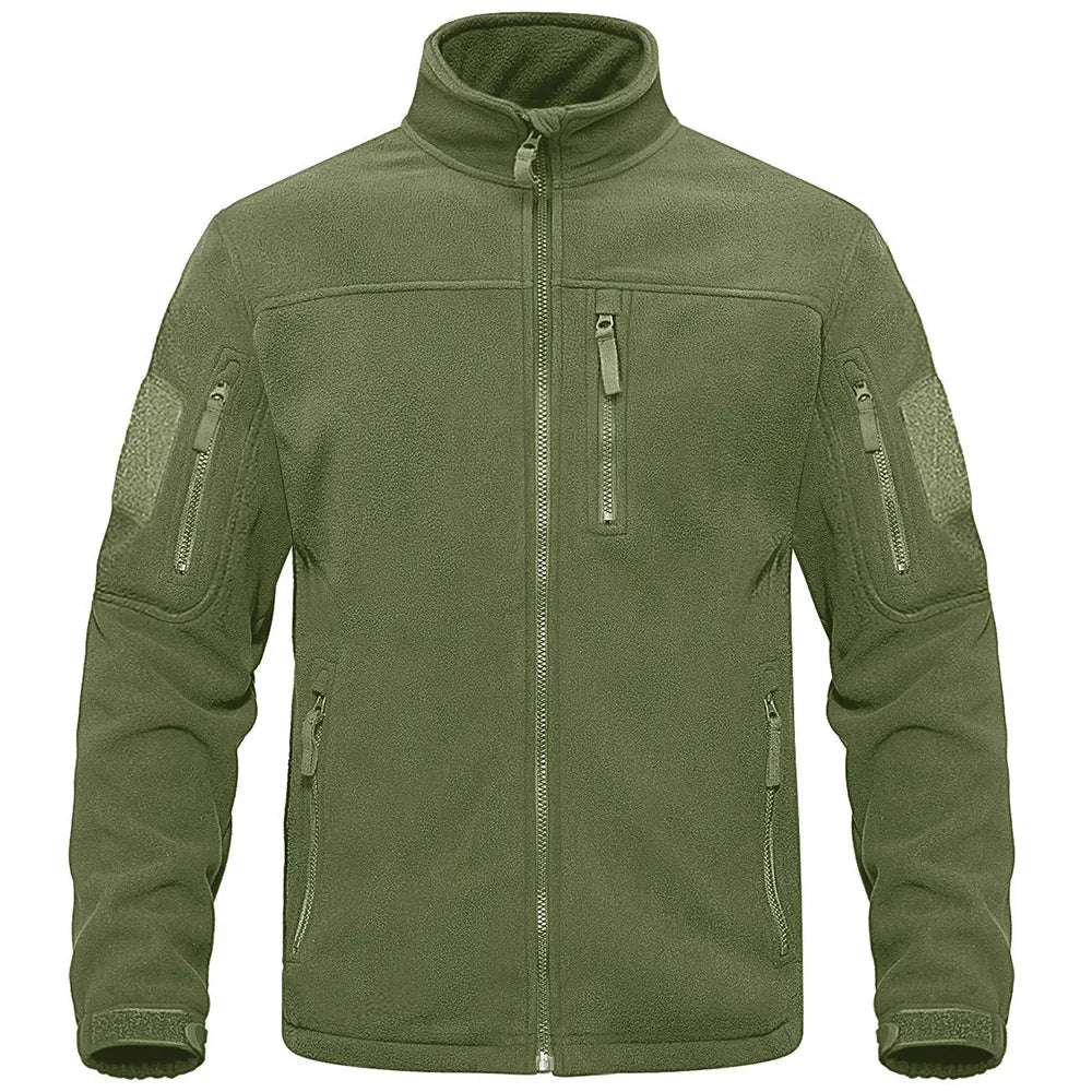 Warm herenjack met hoge kraag, ritszakken, ideaal voor winterse buitenactiviteiten en wandelen.