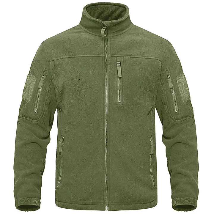 Warm herenjack met hoge kraag, ritszakken, ideaal voor winterse buitenactiviteiten en wandelen.