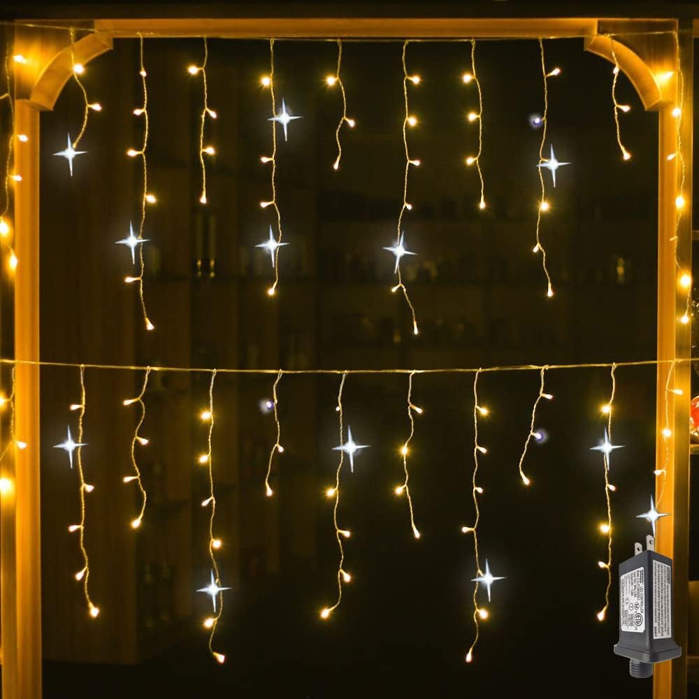 "Warm witte en kleurrijke LED tuinfeestverlichting voor sfeervolle tuindecoratie, energiezuinig en weerbestendig."