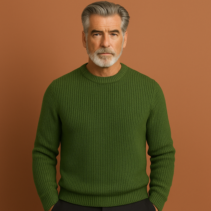 Gezellige herfst/winter herentrui. Warme comfortabele pullover met rondehals, perfect voor casual herenmode.