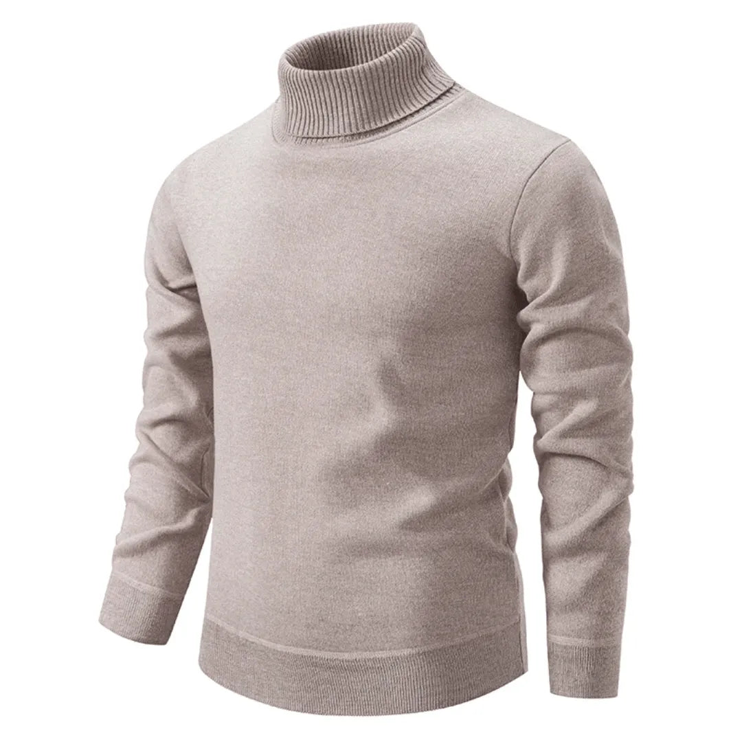 Warme heren coltrui met hoge kraag, ideaal voor casual wintermode. Stijlvolle en comfortabele herfsttrui.