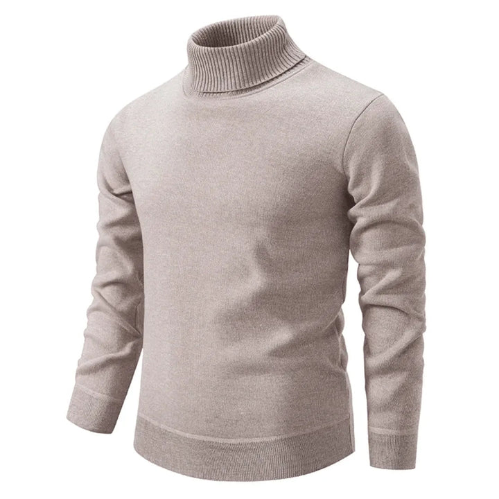 Warme heren coltrui met hoge kraag, ideaal voor casual wintermode. Stijlvolle en comfortabele herfsttrui.